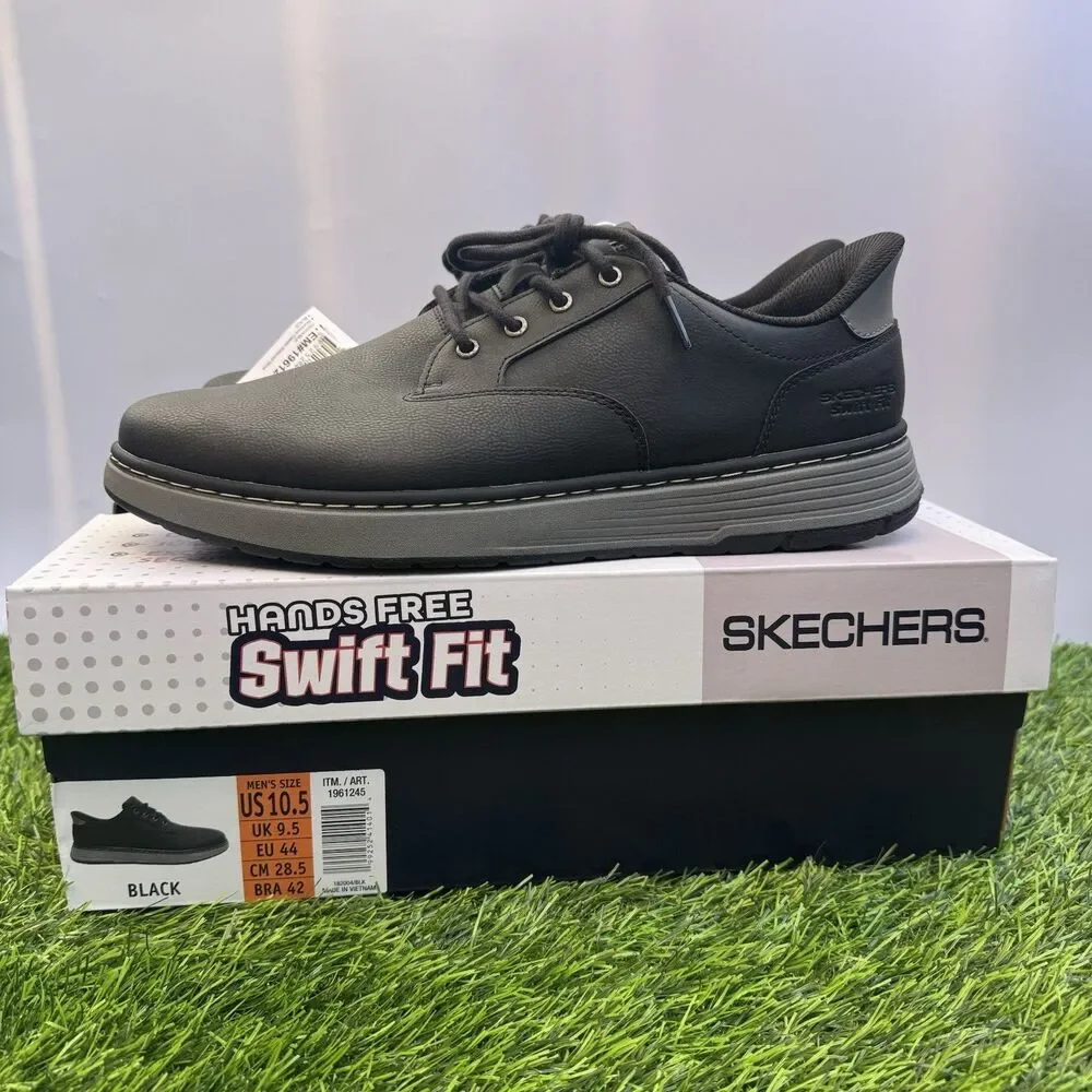 Skechers Hands Free Swift Fit Men’s 10.5 Black Waterproof Casual Sneakers New
